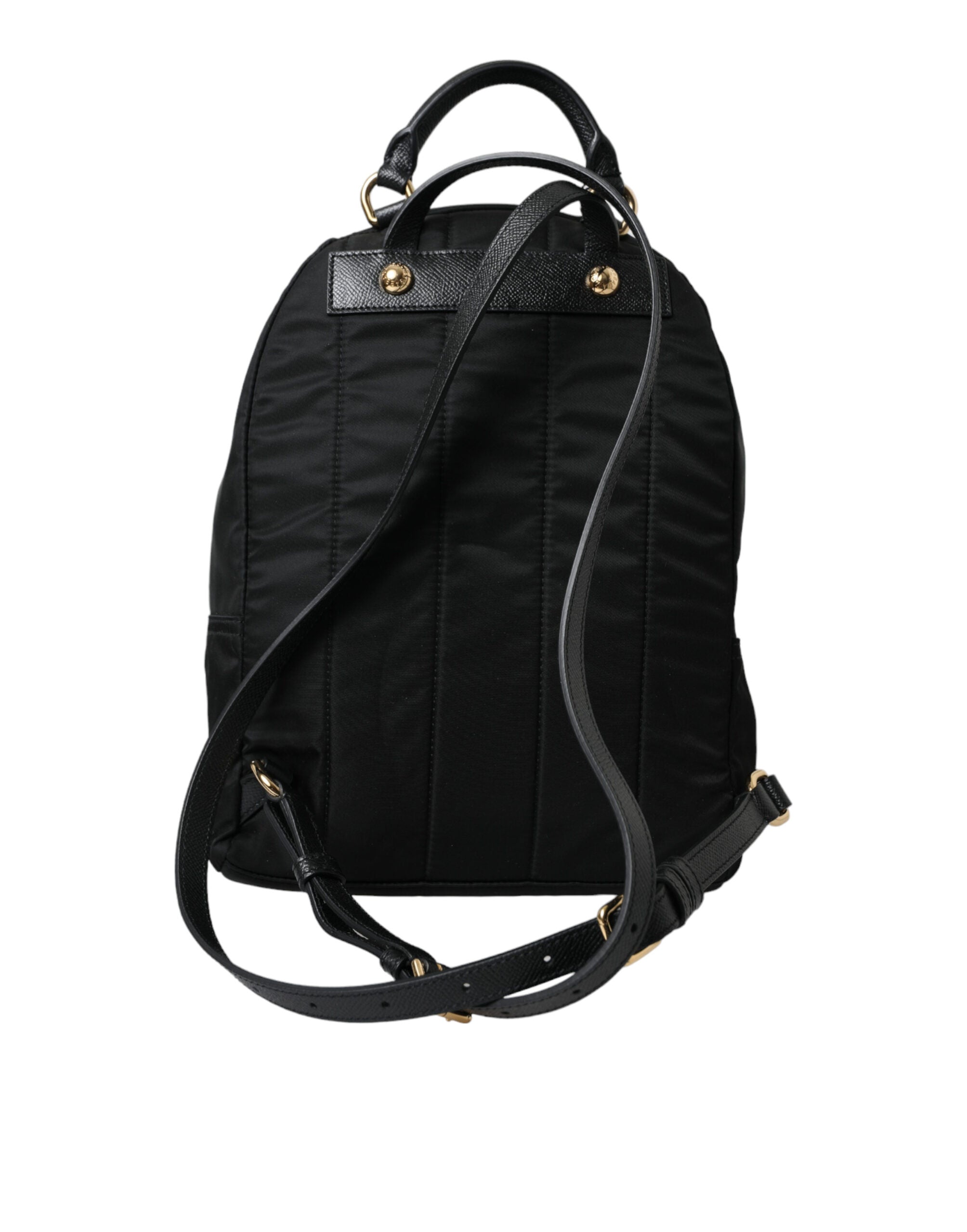 Dolce & Gabbana Elegant Black and Gold Detail Backpack